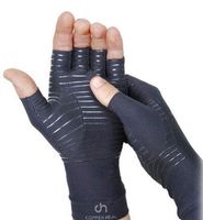 COPPER HEAL Arthritis Compression Gloves - Best Copper Glove Rheumatoid Arthritis, Carpal Tunnel, RSI Osteoarthritis & Tendonitis Open in Fingers Fingerless Fit Size