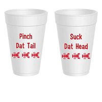 Crawfish Styrofoam Cups - Suck Dat Head, Pinch Dat Tail