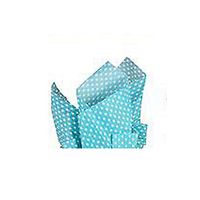 Eurowrap 6 Sheets Polka Dots Tissue Papers (Pack Of 12) (19.7 x 27.6in) (Light Blue)