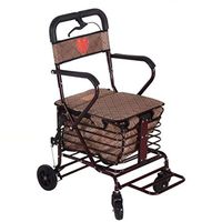 PLLP Medical Rehab Chair, Wheelchair,Lightweight Folding Adjustable Walker Driving Medical, Wheeled Vintage Walker Four-Wheeled Cane Household Trolley, Baby Carriage, Wicker Chair, Step by Step