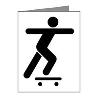 Note Cards (20 Pack) Skateboard Skater Traffic Symbol