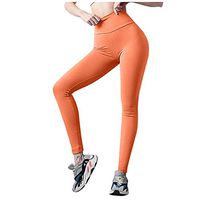 Theoylos Womens High Waist Yoga Leggings Compression Workout Leggings Ladies Tummy Control Shapewear Fitness Pants Orange