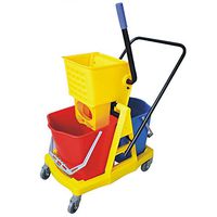 Household appliances Commercial mop Bucket and Side Pressure Wring Combination, Plastic Double Bucket mop Bucket with Press Side Press Bending Tube, 46L Large Capacity 360° Rotating mop Squeezer