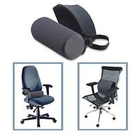 Lumbar Support Pillow Memory Foam Lower Back Cushion with Adjustable Straps Perfect for Computer – Office Chair – car seat/Breathable Machine Washable Cover (Roll Cushion & Back Cushion Set)