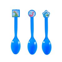 BESTONZON 10pcs Disposable Plastic Spoons with Dinosaur Pattern Utensils Cutlery for Food Tasting Travel Camping BBQ Event Kids Birthday Party Supplies