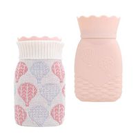 SubClap Hot Water Bottle with Knit Cover Silicone Hot Water Bag Heating, Hot & Cold Therapies, Great for Pain Relief, Alleviate Cold, Dysmenorrhea in Winter, Gift for Christmas and Birthday