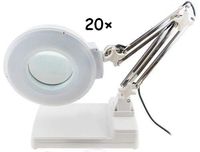 INTBUYING 20X Magnifier Light Amplification Table Lamp LED Daylight Bright Magnifying Glass for Reading Working Crafts Workbench 110V