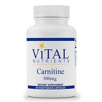Vital Nutrients - Carnitine 500 mg - Cardiovascular and Fat Metabolism Support - L-Carnitine Supplement - Heart Health Support - Promotes Fatty Acid Transport - 60 Vegetarian Capsules per Bottle