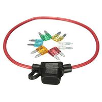 Kongqiabona in-line Mini Blade Fuse Holder Auto Car 12V in-line Mini Blade Fuse Holder with 5 10 15 20 25 30A Fuses