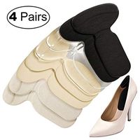 Heel Cushion Inserts, Heel Grips Silicone Shoe Pads for Women Loose Shoes and High Heels Shoe Too Big, Anti-Slip Heel Inserts Liners Blister Prevention and Protectors Foot Insoles for Women - 4 Pairs