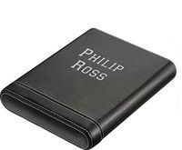 Personalized Rennes Black Leather 5-Cigar Case - Free Laser Engraving