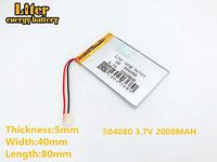 3.7V 2000mAh 504080 Lithium Polymer Ion Rechargeable Battery Lithium Polymer Li-Po Battery for MP4 GPS MP3 Bluetooth Stereo DIY Gift