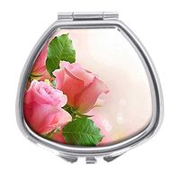 Udoosun Pill Box,Light Pink Roses Pill Case for Purse Pocket Pill Organizer Decorative Boxes Silver Single Compartment Travel Medicine Tablet Holder Wallet