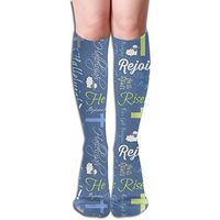 He Is Risen Easter Teen Casual Knee Socks Hiking Soft Over Knee Crew Socks
