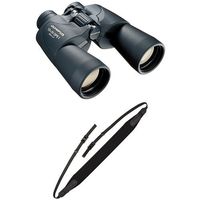 Olympus 118760 Trooper 10x50 DPS I Binocular (Black) with OP/TECH USA E-Z Comfort Strap - Neoprene Neck Strap for cameras and binoculars