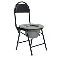 Folding Seat Bedside Commode, Medical Toilet Chair Stool Heavy-Duty Steel, Portable Lightweight Adults Bathroom Elderly Seniors Handicapped Pregnant