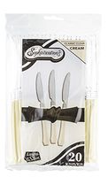 [40 Count] Sophistications Elegant Disposable Silverware Knives, Clear Head With Cream Handle, Great for Party's, Wedding, And Catering Events, Catering, Parties, Buffets, Receptions