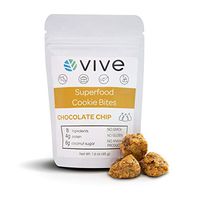 Vive Superfood Cookie Bites Healthy Snacks 12 Pouches, 1.6 oz, Real Food, Gluten Free, Vegan, Low Sugar (Chocolate Chip)