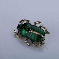 Vintage Enamel Animal Insect Pin Brooch Beetle Shirt Brooch Fashion Novelty Creation Jewelry Party Woman Girl Design Style Womans Accesories | color - green