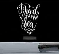 JS Artworks I Need Vitamin sea Vinyl Decal Sticker (White)