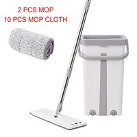 Shotbest Microfiber Flat Mop with Bucket,Free Hand Wash Flat Mop Cleaning Lazy Tool Kit,360 Degree Rotating Tile Marble Floor for Home