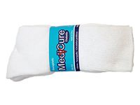 Diabetic socks, unisex cotton therapeutic non binding socks, 3 pairs per pack. Choose your favorite color! (10-13 Crew White, 3)
