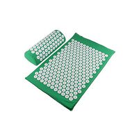 Acupressure Massage Mat Massager Cushion Mat Shakti Relieve Acupressure Mat Body Pain Acupuncture Spike for Yoga Mat with Pillow,M8 Set Dark Green