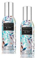 Set of 2 Bath and Body Works Rosewater and Ivy Concentrated Room Sprays 2017 Silver With Colorful Leaves Packaging