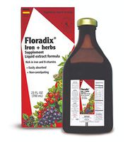 Floradix Liquid Iron + Herbs Supplement 23 oz EXTRA LARGE - All Natural, Vegetarian, Vitamin C, Non Constipating - Supports energy & red blood cell production for Women & Men
