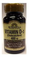 Windmill Vitamin D 400 IU 100 Tablets Per Bottle- 6 Bottles