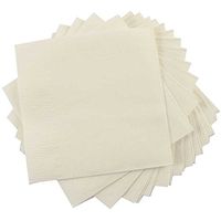JAM PAPER Small Beverage Napkins - 5 x 5 - Ivory - 50/Pack