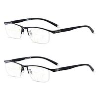 Qi Song Anti Blue Rays Progressive Multifocal Reading Glasses +1.0+1.5+2.0+2.5+3.0+3.5 (2 Pairs (Black), 1.5)