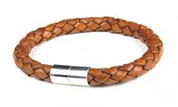 Suki PRO Braided Leather Magnet Therapy Bracelet -8mm (5/16") Saddle