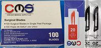 Chicago Medical 20 Surgical Podiatry Medical Blades Scalpels Knives Stainless Steel 100/BX Sterile CMS #20 for No 4 Handle