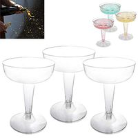 12 Pcs Champagne Flutes 5.4 oz Party Essentials Clear Plastic Glasses Disposable