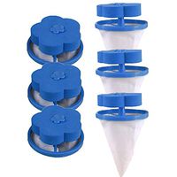 VEZAD Household Reusable Washing Machine Floating Lint Mesh Bag Hair Filter Net Pouch, 4 Pieces