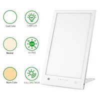 Therapy Light, 12000 Lux Full Spectrum LED Bright Light Therapy Lamp with 3 Color Adjustable Brightness, UV Free Sunlight Lamp with 5 Timer Settings, Touch Control for Home/Office Use