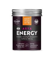 AstaEnergy | Caffeine L-Theanine Icelandic Astaxanthin & Vitamin B for Smooth Energy | Focused Energy for Your Mind & Body | No Jitters & No Crash | All-Natural Vegan Non-GMO Gluten Free | 60 Capsules