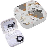 Portable Contact Lens Case Box Travel Kit Mirror + Bottle + Tweezers Container Holder [ Koala Flowers Mother ]