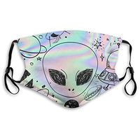 NiYoung Cute Alien Space Planet Anti-Dust Earloop Mouth Covers for Women Men, Pollen Cycling Cosplay Half Face Mouth Cover - Anti-Allergies