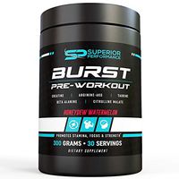New Superior Performance Burst Pre-Workout Nitric Oxide Booster N.O. Vasodilator Energy Booster Pump Citrulline Malate Creatine