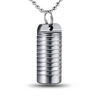 Titanium-Pill-Holder-Keychain-Necklace Small - Emergency Pill Fob Container Holds Aspirin Nitroglycerin Other Medication, Waterproof and Lightweight TI-EDC