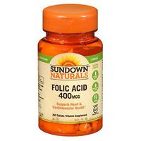 Sundown Naturals Folic Acid 400 mcg Tablets - 350 ct, Pack of 3