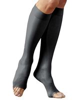 Just Comfort Sheer Open Toe Knee High, Soft Black, L - Moderate
