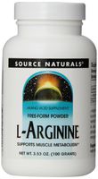 Source Naturals L-Arginine Free-Form Powder, Promotes Increased Circulation, 100 Grams, Pack of 2