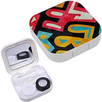Portable Contact Lens Case Box Travel Kit Mirror + Bottle + Tweezers Container Holder [ Graffiti Grunge Effect ]