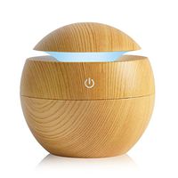 KBAYBO Humidifier Aroma Essential Oil Diffuser, 130ml Ultrasonic Cool Mist Humidifier with LED Night Light for Office Home Bedroom Living Room Study Yoga Spa (Light Wood)