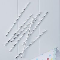 Ginger Ray PM-948 Pick And Mix Metallic Paper Straws (20 Pack), Silver
