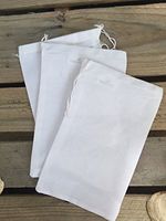 Reusable ECO Friendly Cotton Single Drawstring Muslin Bags 3.25x5 INCHES-100 Count Pack (White Color)