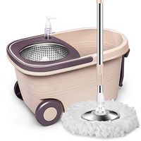 Floor Scrubber Rotating Mop, 360° Automatic Swivel Mop Washable Microfiber Mop Heads